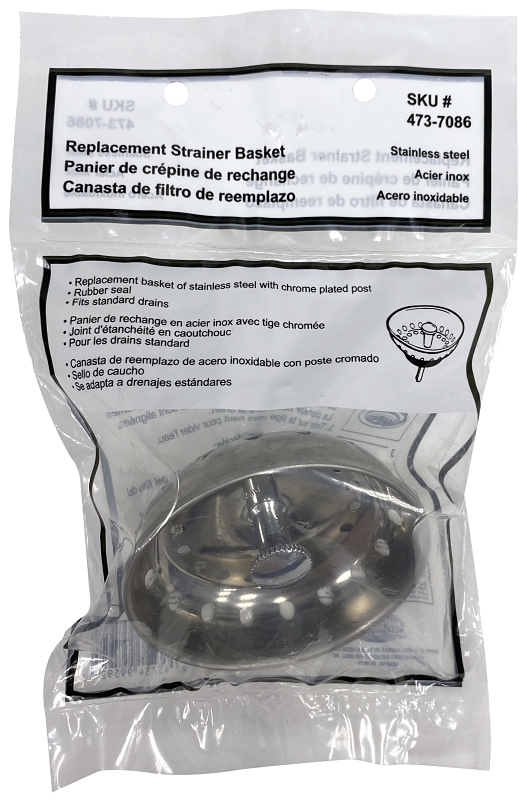 ProSource 011959-3L Replacement Strainer Basket, 3.2 in Dia, For: Standard Drains